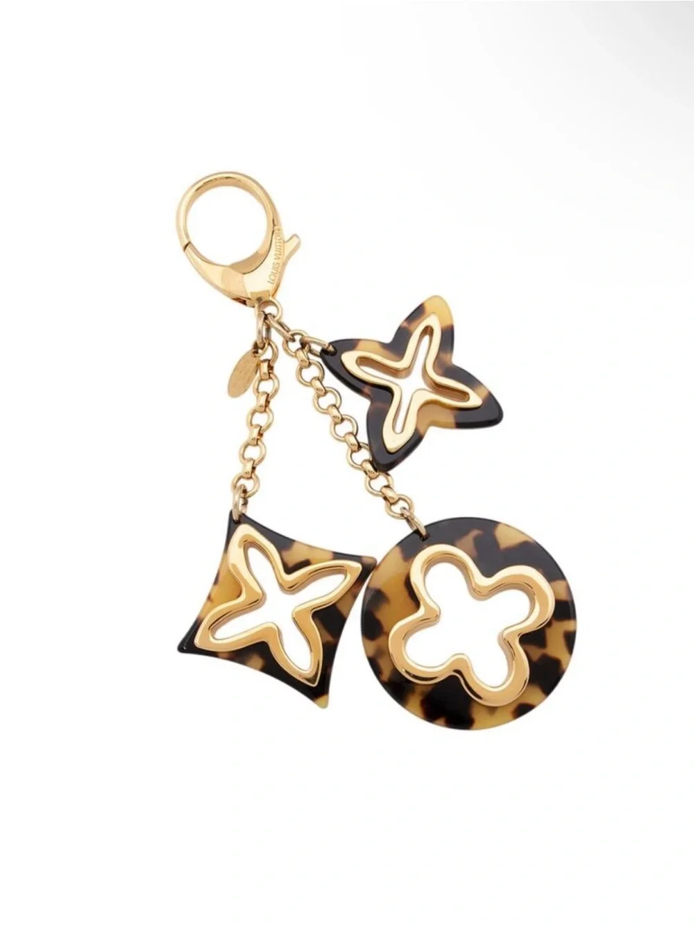 Louis Vuitton Insolence Bag Charm Metal and Tortoise Brown, Gold